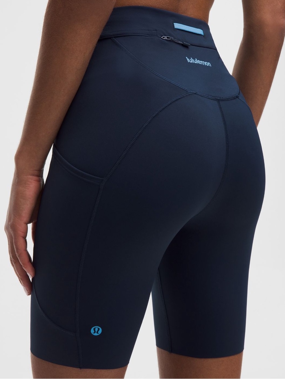 NWT Lululemon Fast and Free HR Short 8” Drawcord Club Blue / Ocean Wave Size 4